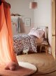 Cat Reversible Duvet Cover and Pillowcase Set, Single, Pink