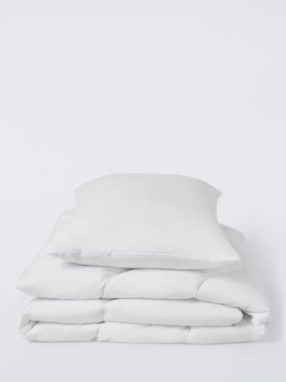 Toddler Soft Touch Washable Duvet & Pillow Set,  White, Cotbed (120 x 140cm)